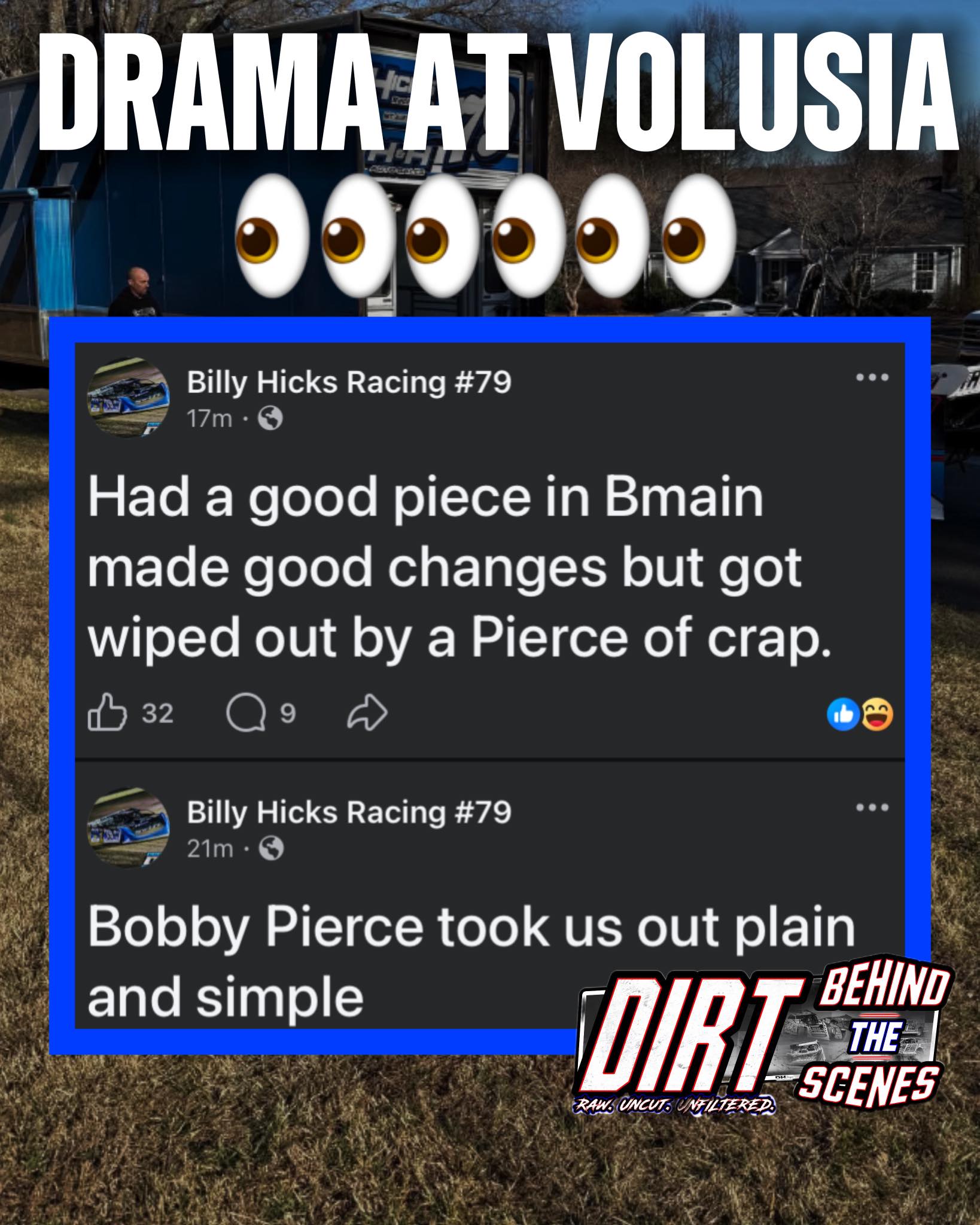 Safe to say Billy Hicks won’t be... - Dirt Behind The Scenes | Facebook
