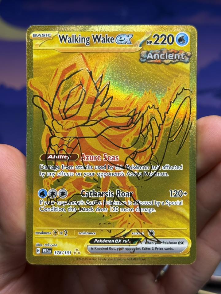 gold walking wake pokemon card SV5K] ex 099/071UR [Water] Pokemon  Walking Wake ex