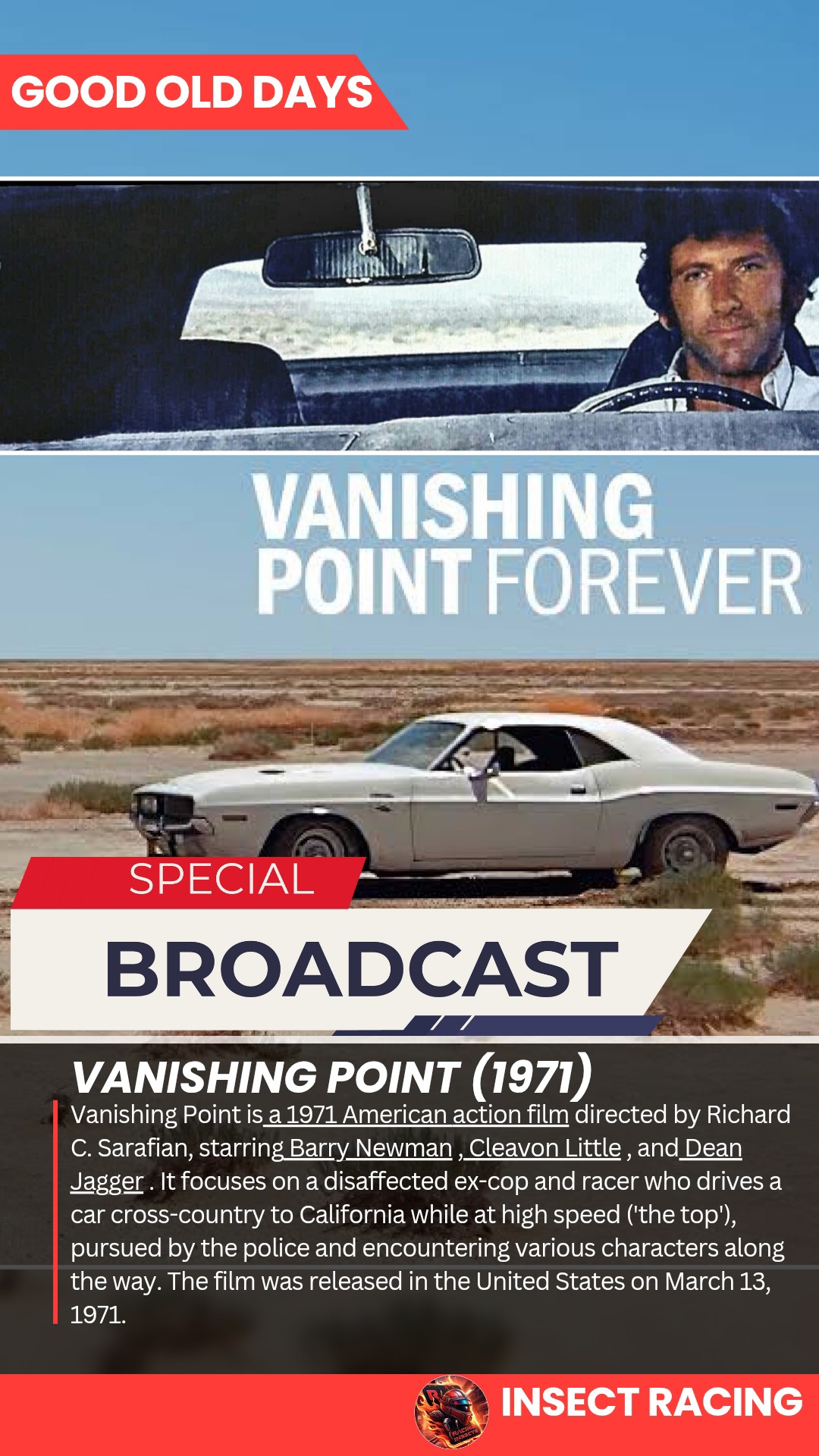Insect - Vanishing Point is a 1971 American action film directed by ...