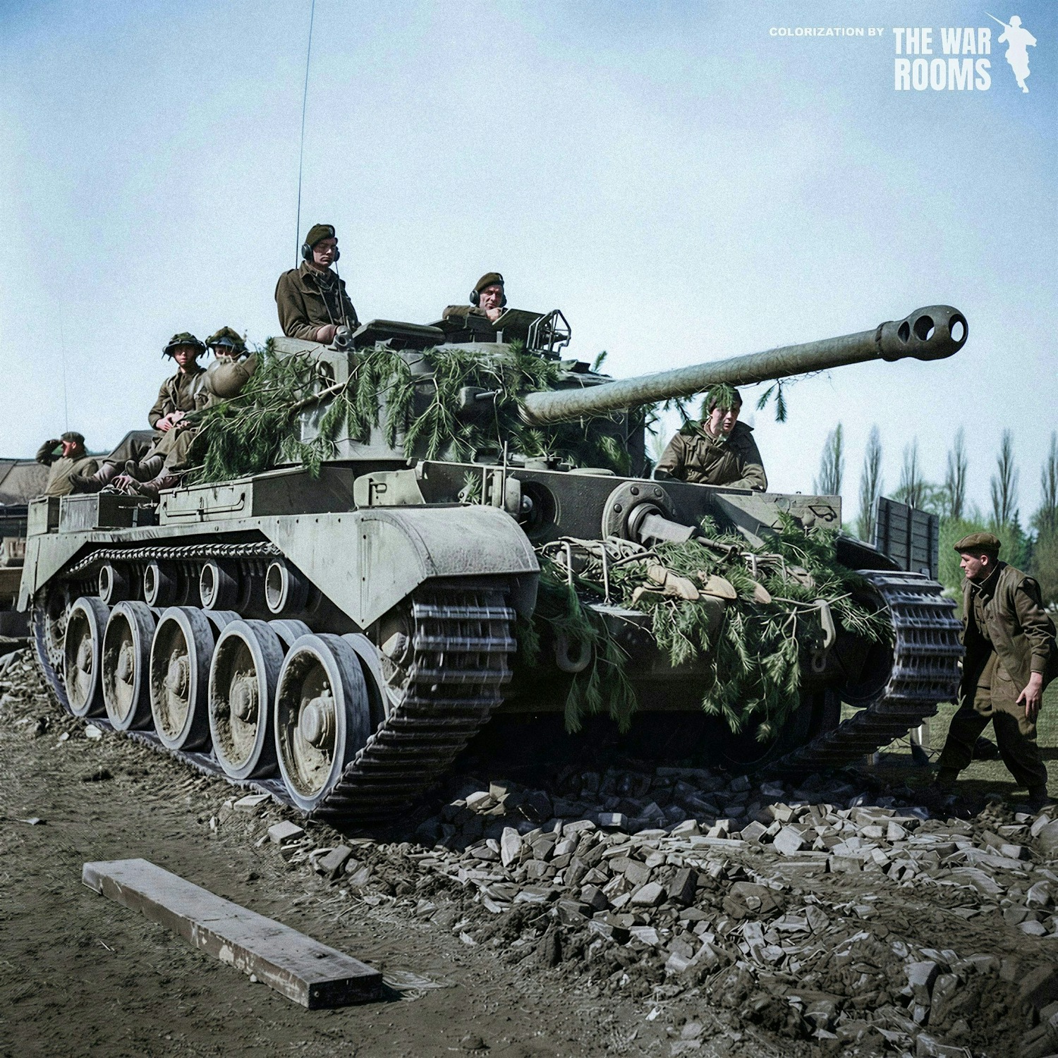 A Comet tank of 11th Armoured Division in the Weser bridgehead 