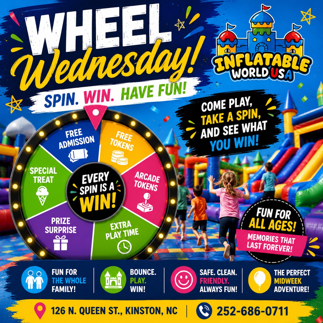 Inflatable World USA summer fun in Kinston NC 