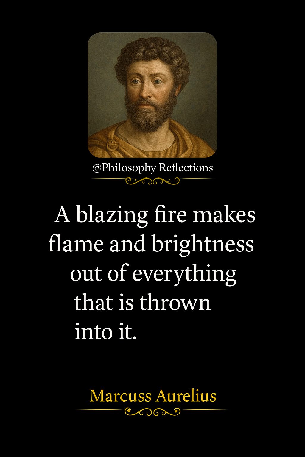 Philosophy - A blazing fire makes flame and brightness out of ...