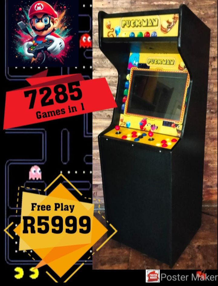 New Retro Arcade Game, 7285 Games in 1 included Pacman, Free Play