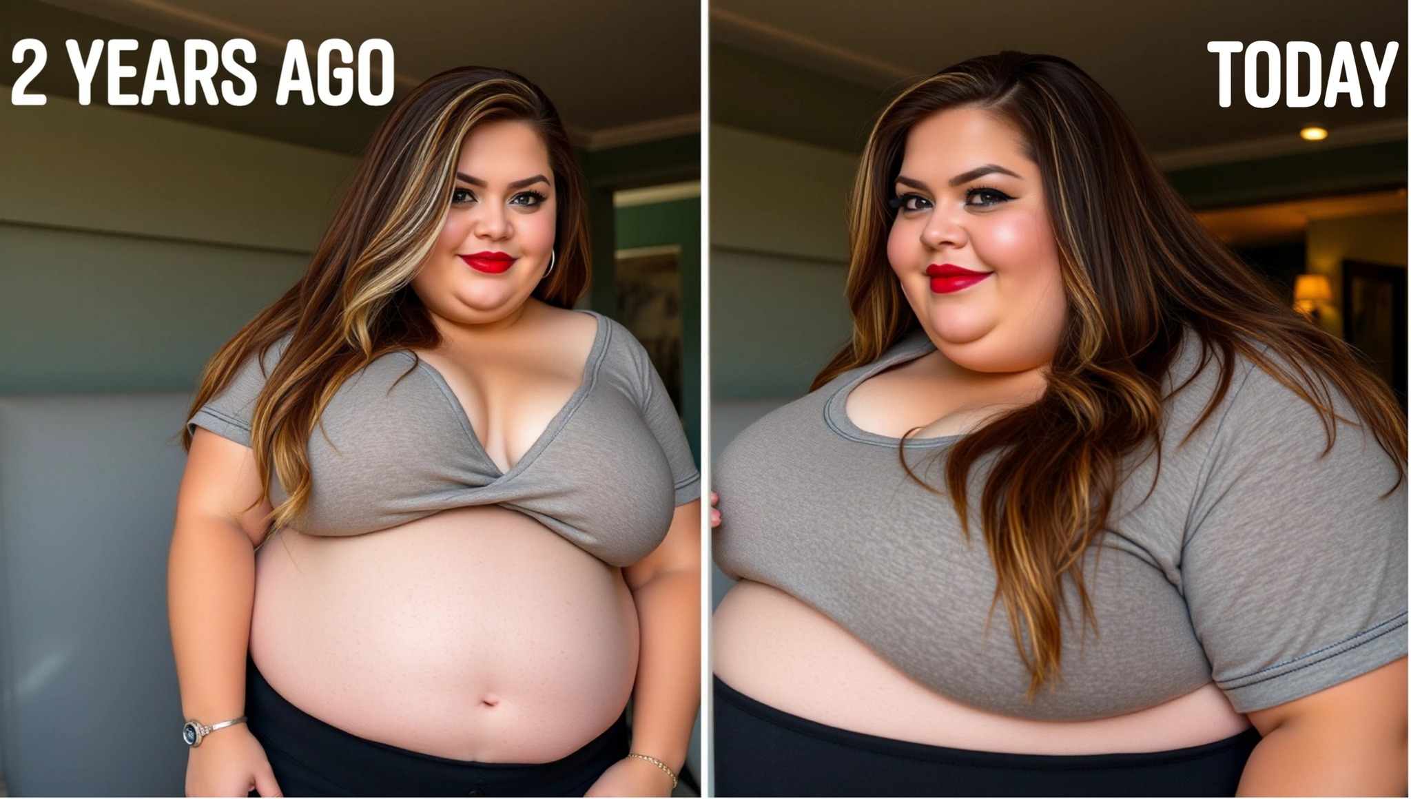 Curvy and BBW A.I. Fantasy Images Callie's weight gain. Facebook