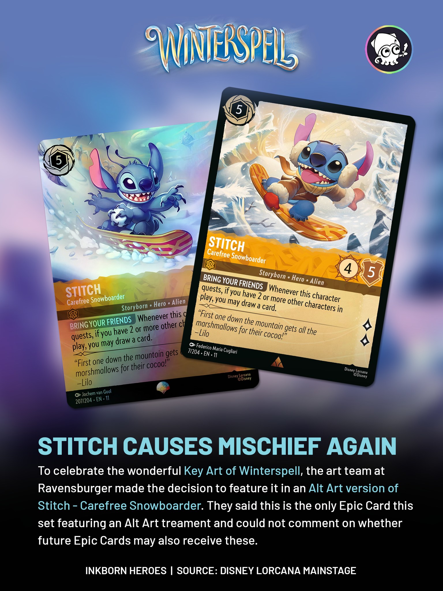 Stitch - Carefree Snowboarder gets alt art treatment in Disney