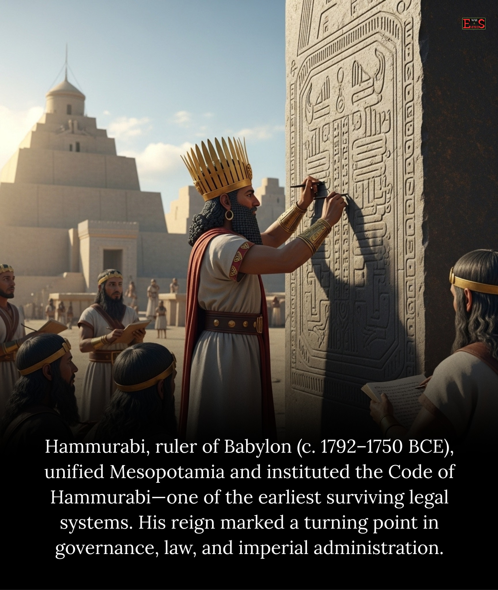 Rare History World | Hammurabi, king of Babylon from 1792 to 1750 BCE ...