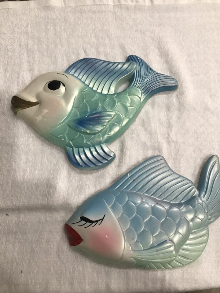 Kitschy 1964 Miller Studio chalk fish thrift find