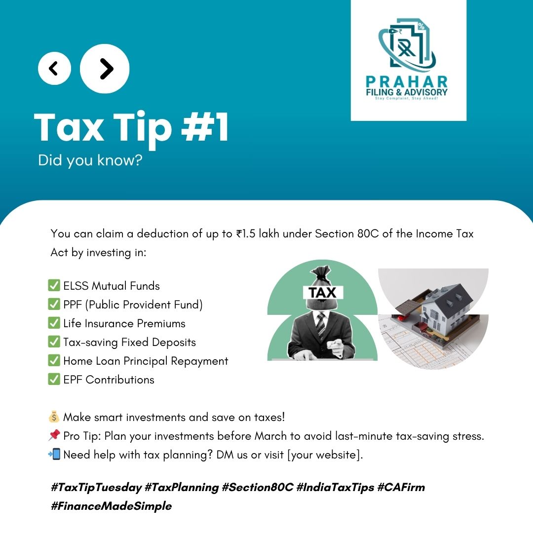 Prahar - Did you know? You can claim a deduction of up to ₹1.5 lakh ...