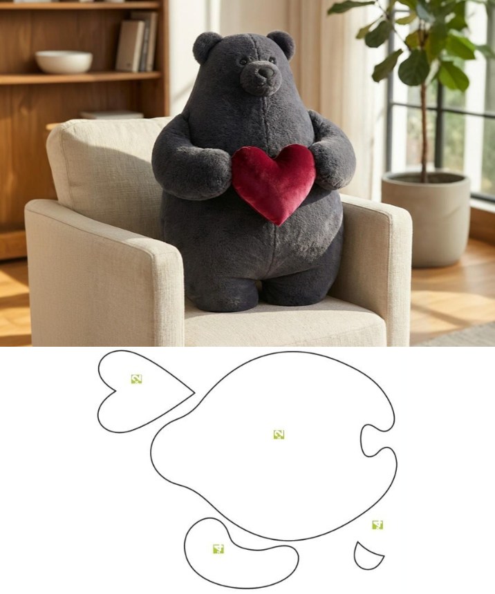 Maison - 🧸 ️ Ours Câlin avec Cœur – Fiche de Couture Complète ️ ...