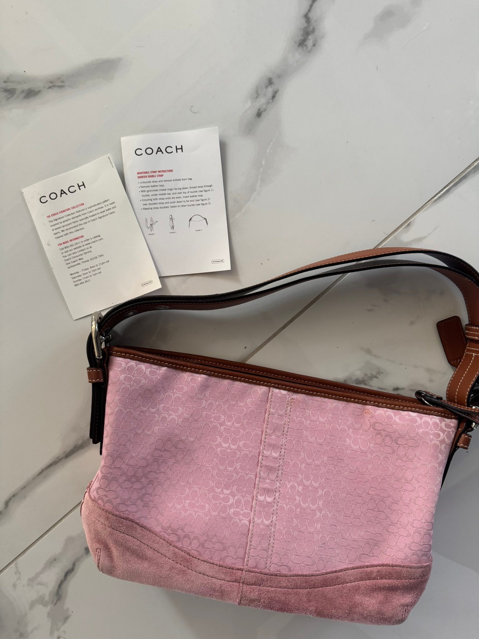 Pink Coach shoulder bag for sale