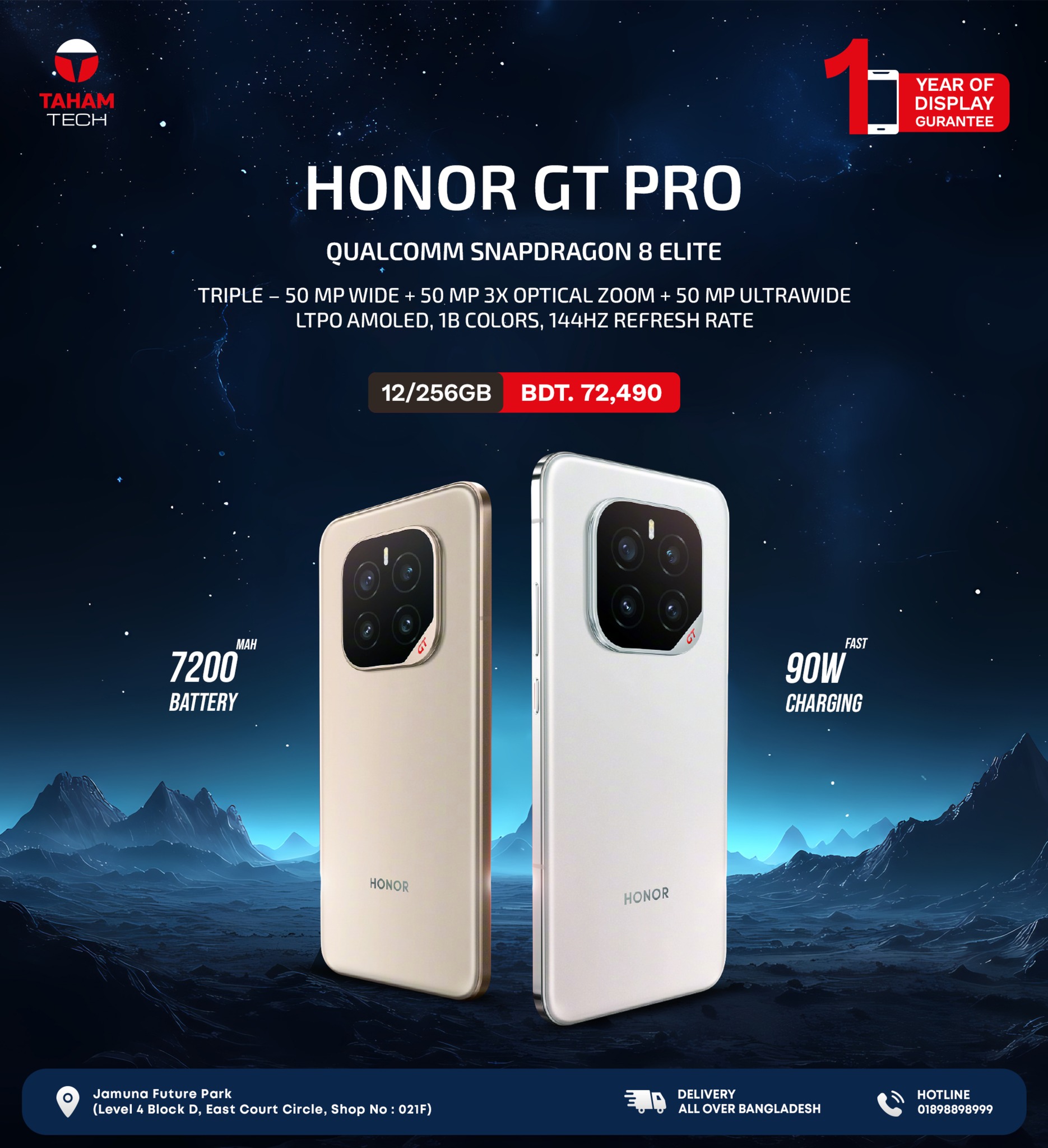?HONOR GT PRO (BRAND NEW) Best Deal with 1 Year
