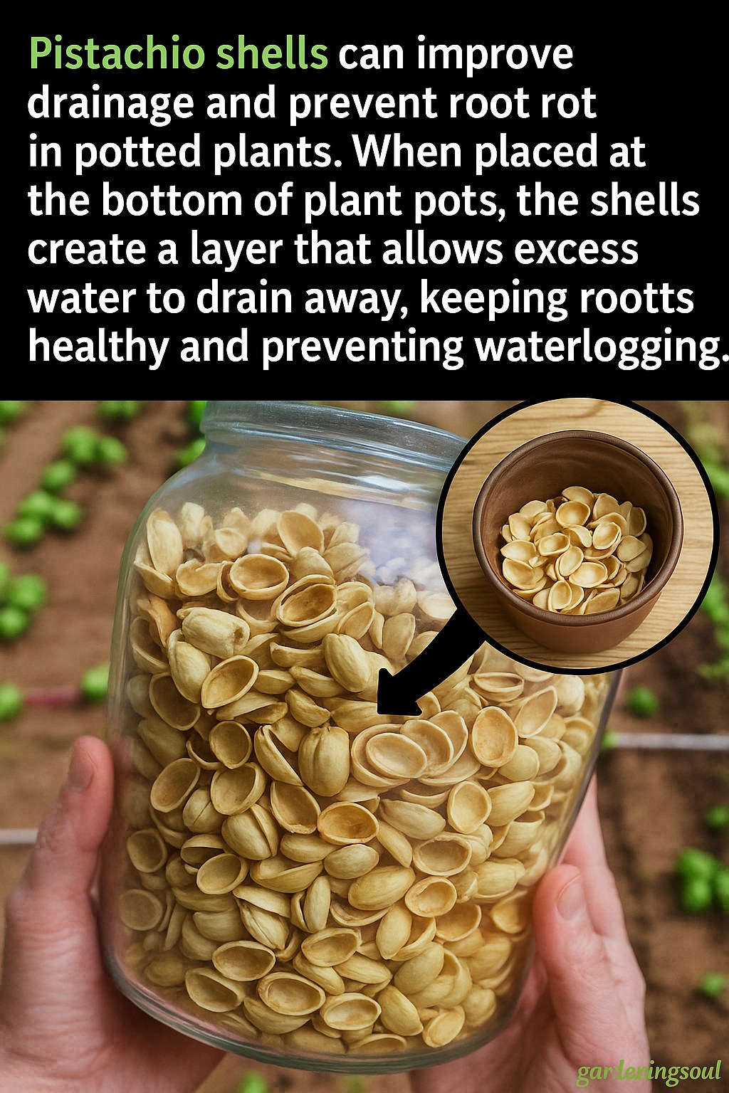 Clever - 🌱 Pistachio shells are garden gold! They keep roots happy by ...