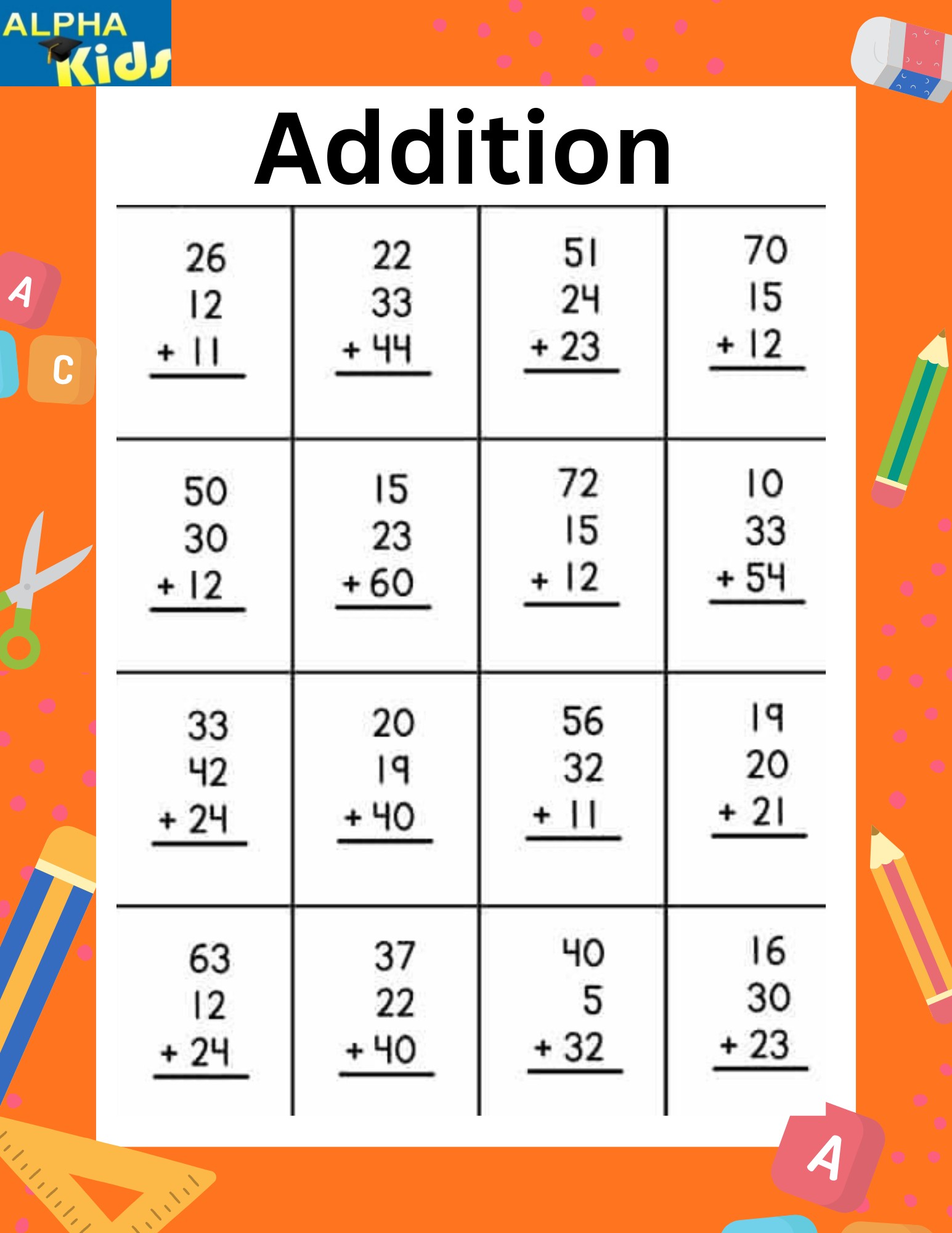 Math worksheet... - Alpha kids :worksheets and activities | Facebook