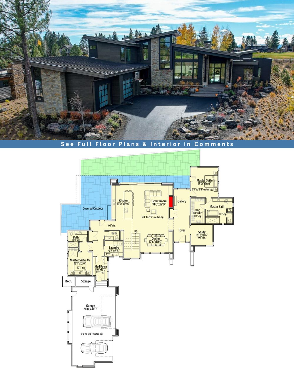 Cozy - Here’s a Stunning Mountain Contemporary House Plan with Dual ...