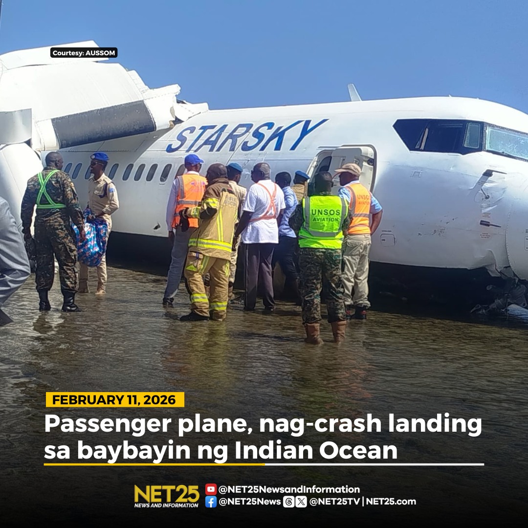 NET25 - Nag-crash landing ang isang pampasaherong eroplano sa baybaying ...