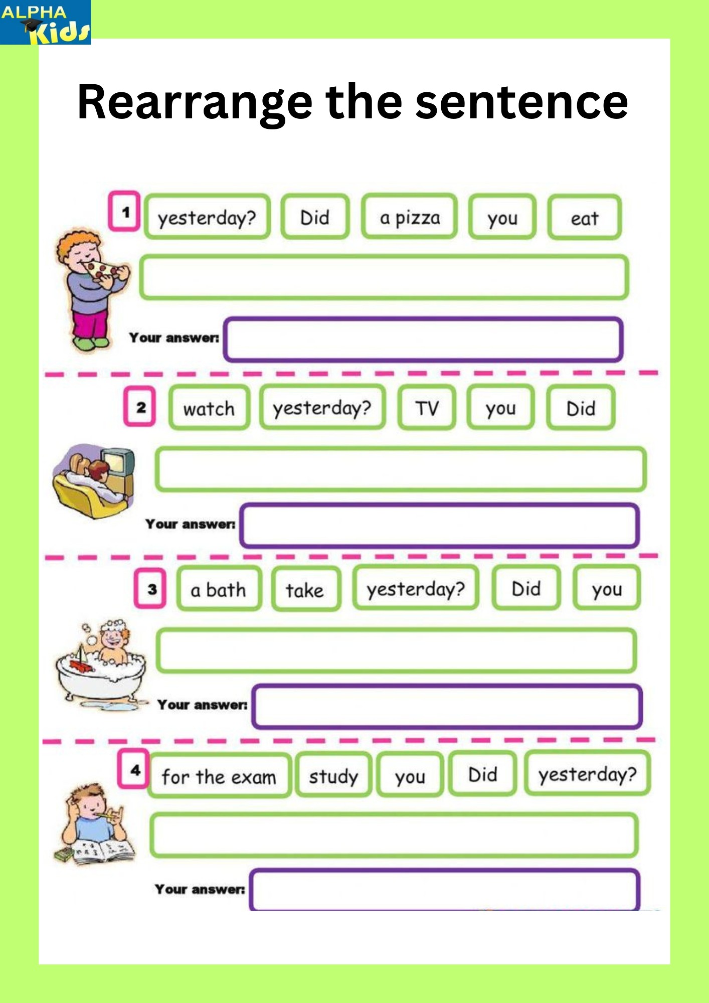 Rearrange the... - Alpha kids :worksheets and activities | Facebook