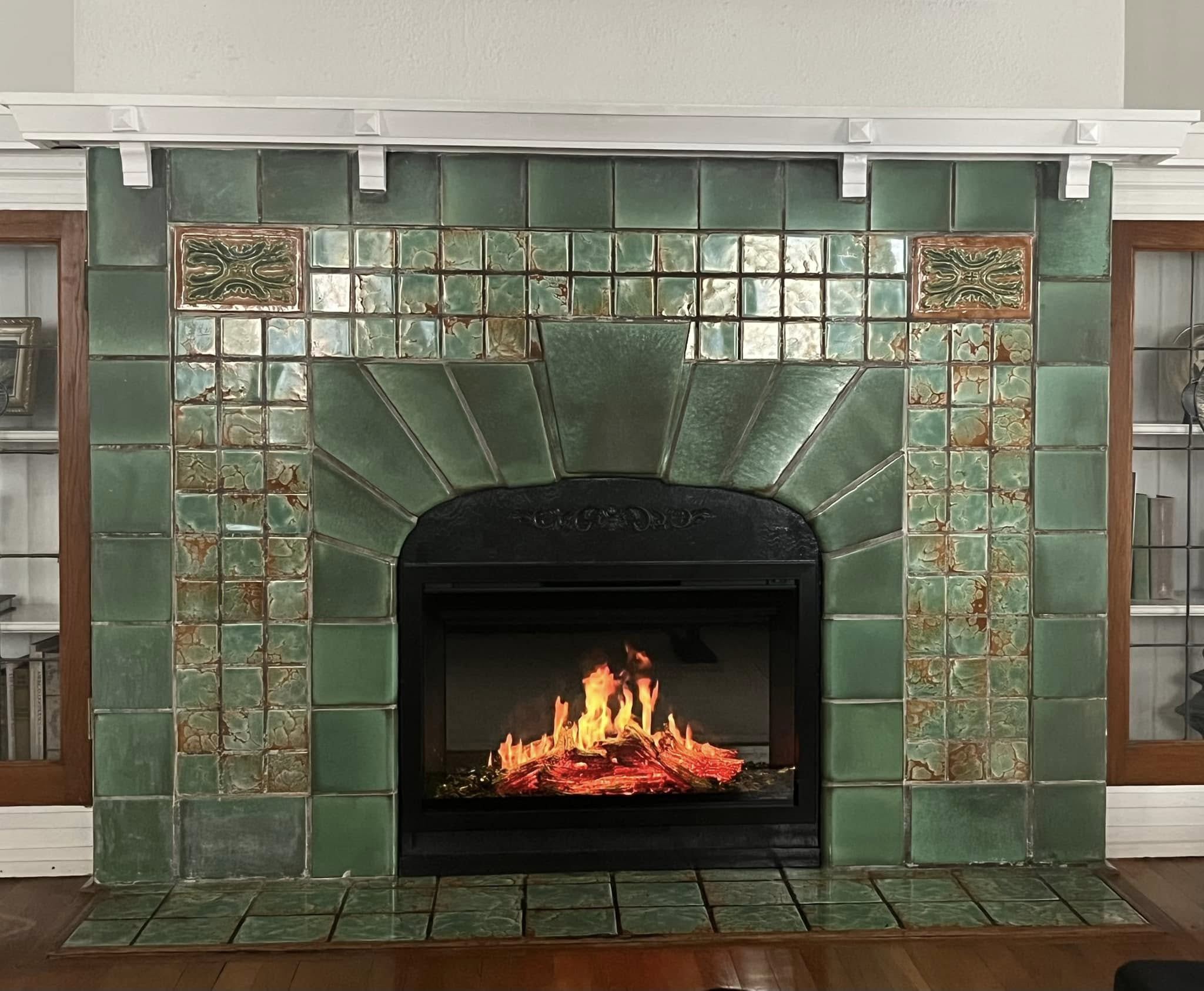 Vintage Batchelder fireplace in 1922 house