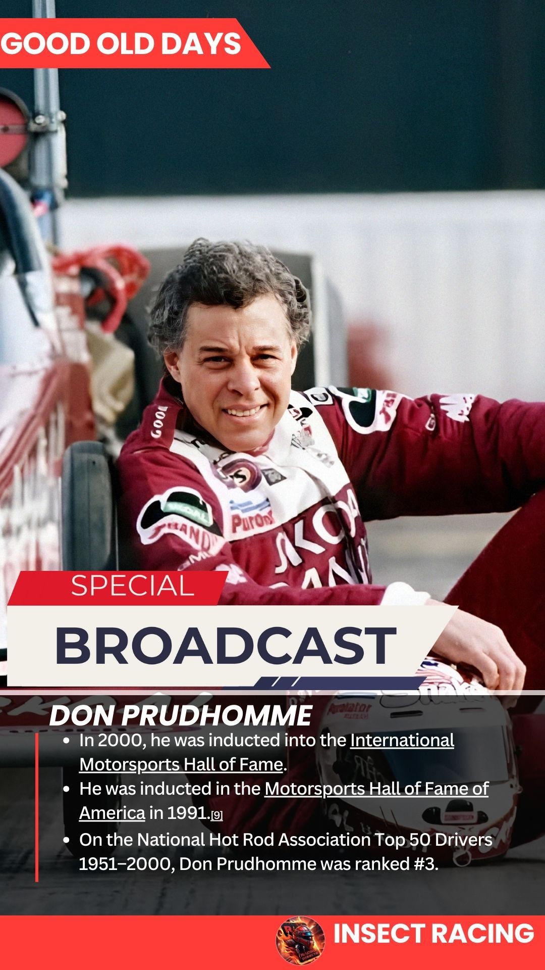 Insect - Don Prudhomme 🏁🔥🇺🇸🏆 🏁🏆In 2000, he was inducted into the ...