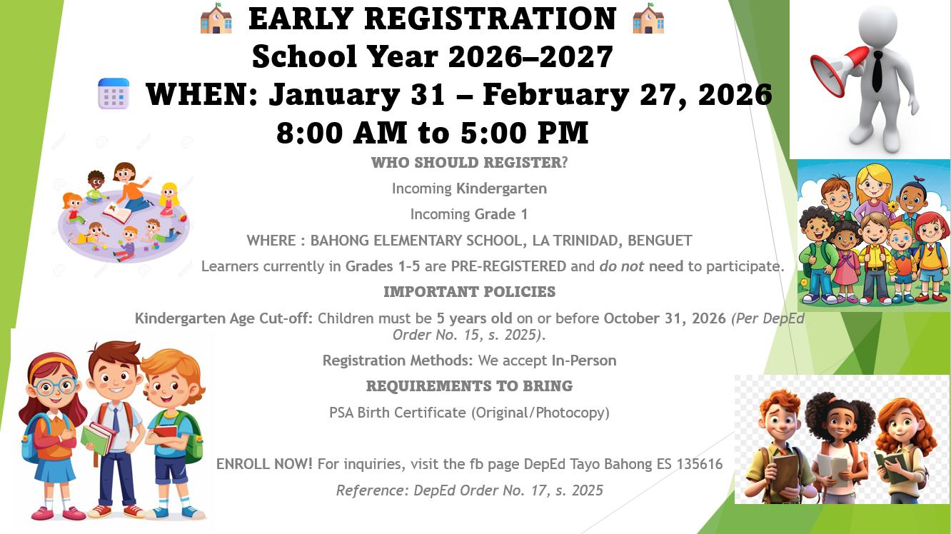 DepEd - EARLY REGISTRATION 🏫 School Year 2026–2027 📅 WHEN: January 31 ...