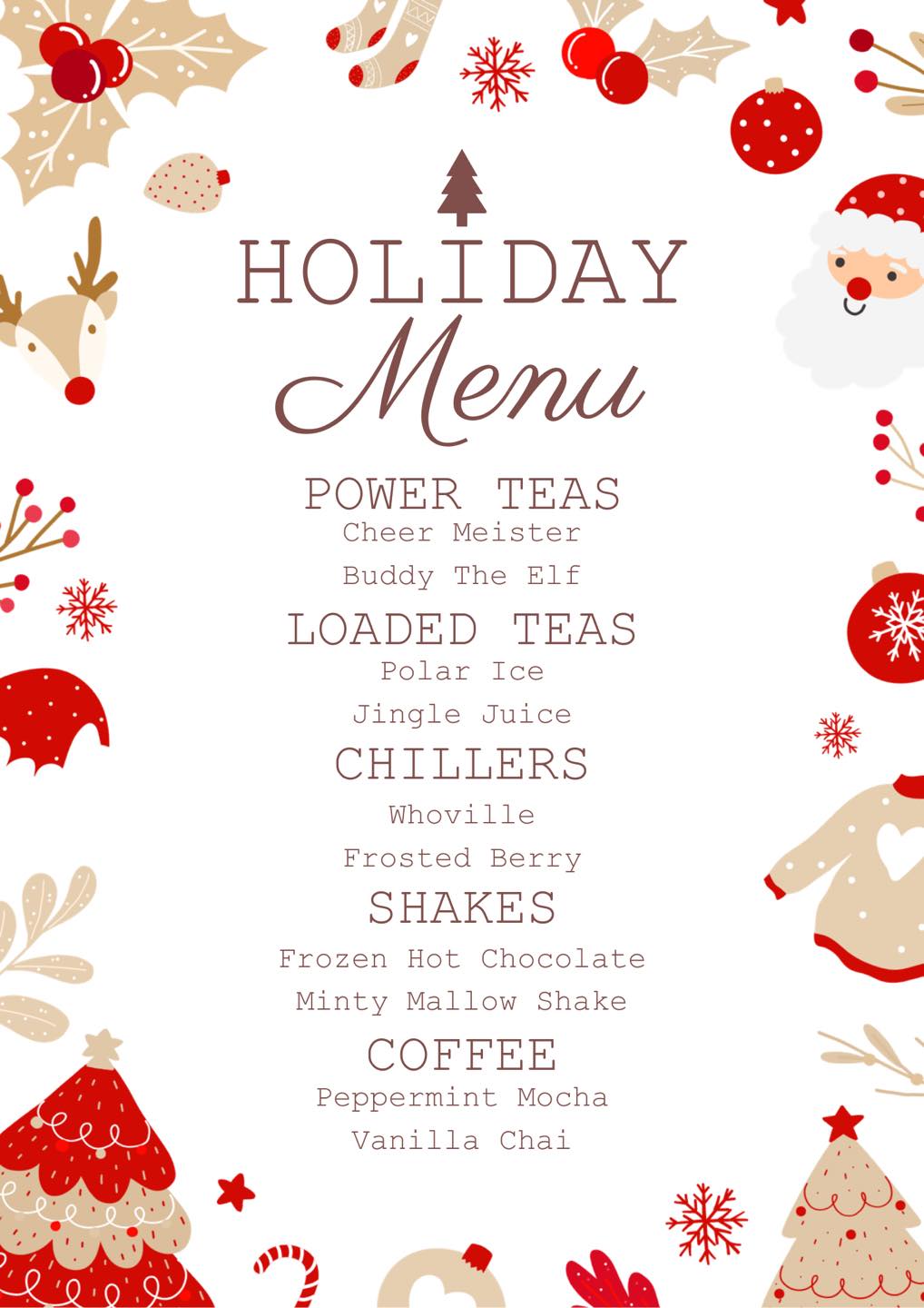 North - Our holiday menu! For a limited time only. Get them before they ...