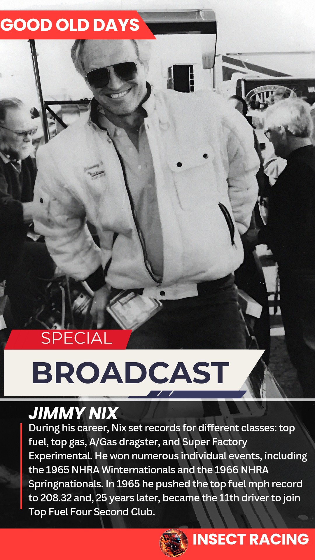 Insect - Jimmy Nix (1938-1994) During his career, Nix set records for ...
