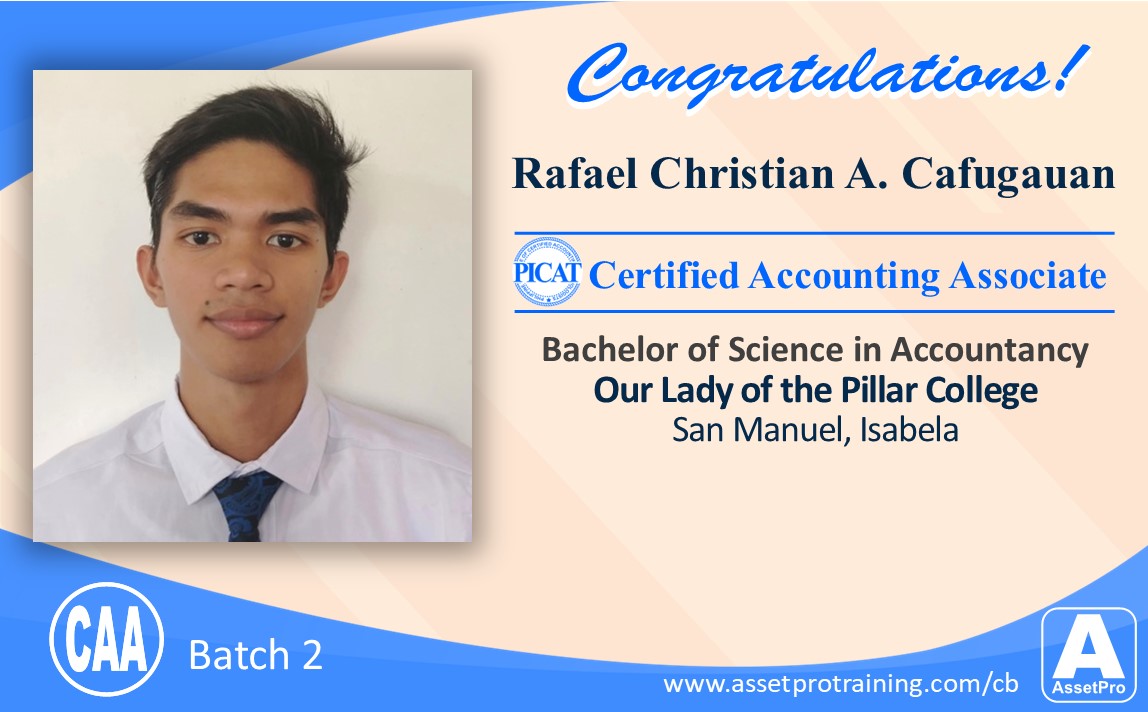 AssetPro - Congratulations for passing the PICAT Certified Accounting ...