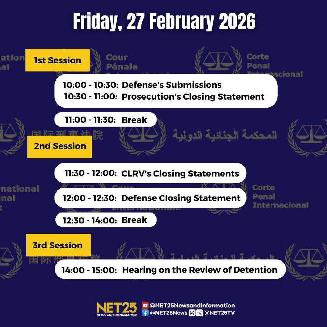 NET25 - TINGNAN: Narito ang schedule ng Confirmation of Charges at ...