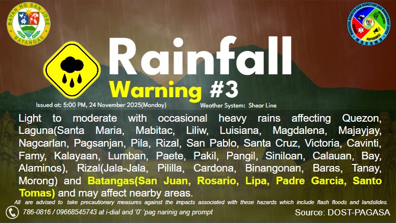 Mdrrmc - EXCERPT Rainfall Advisory No. 3 Weather System: Shear Line ...