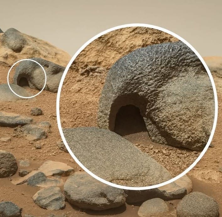 Som - Strange Rock on Mars That Looks Like a Cave! This arching rock ...