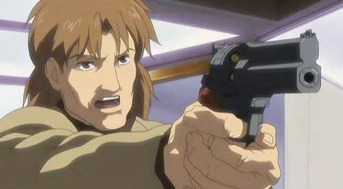 Togusa's Mateba revolver in Ghost in the Shell