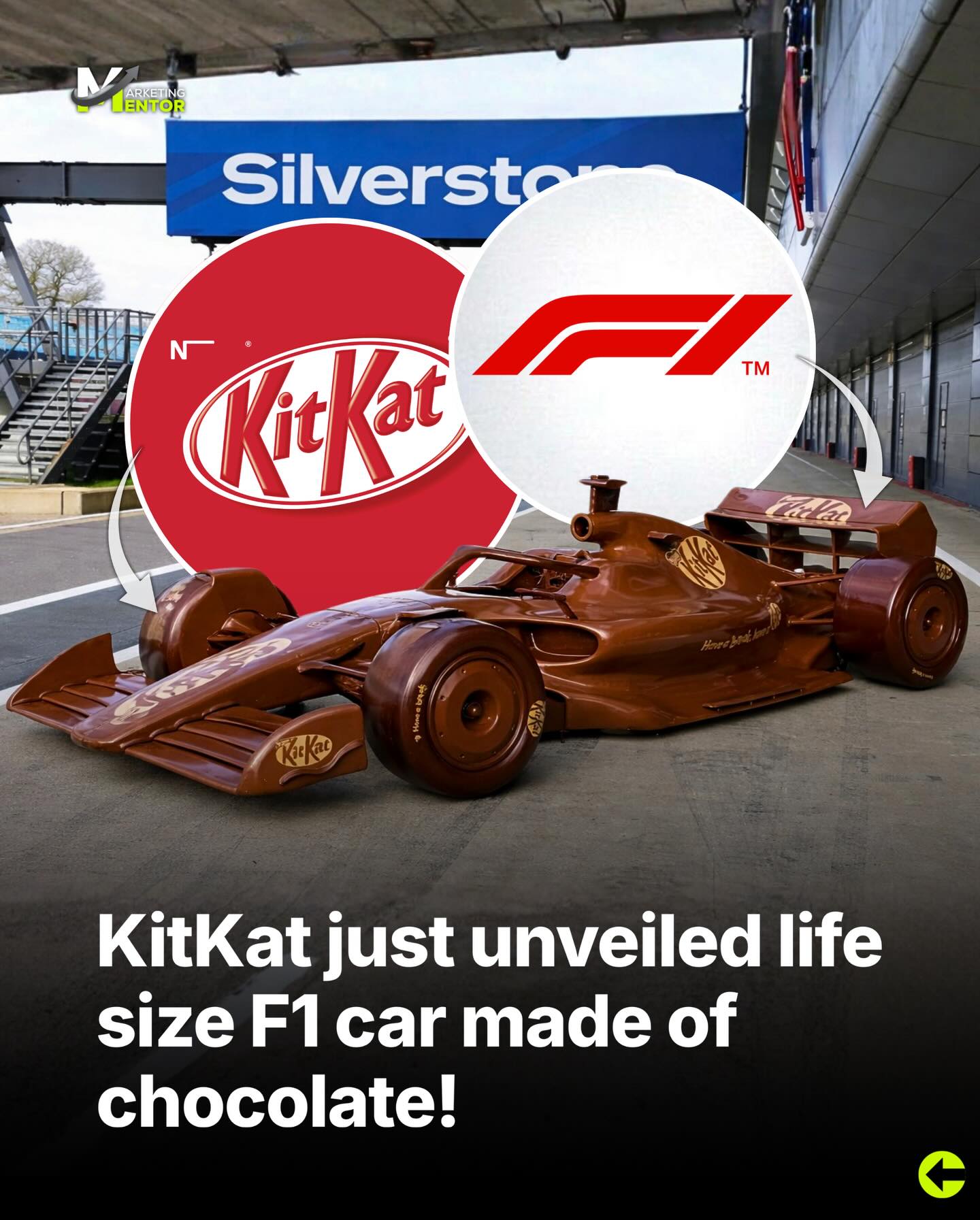 KitKat just unveiled a life-sized chocolate Formula 1 car at