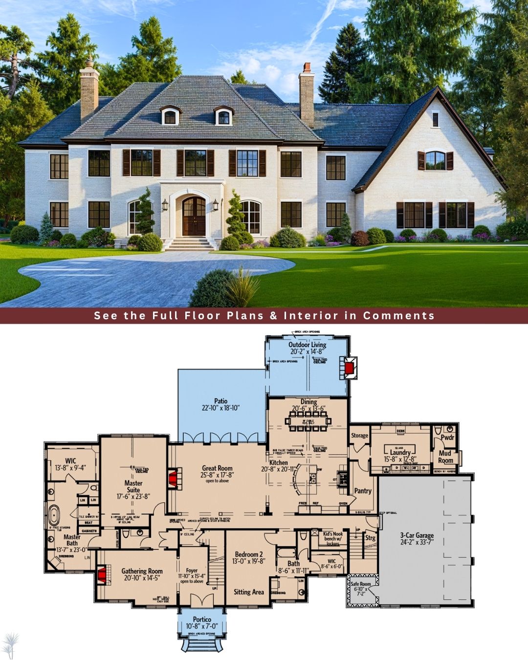 Dream - Take a look at this Luxury Two-Story Home Plan with a Vaulted ...