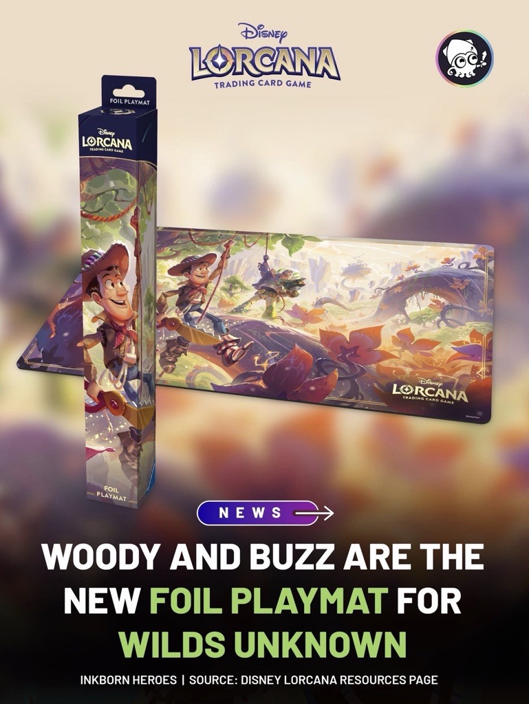 What are the new playmats for Disney Lorcana Wilds Unknown?