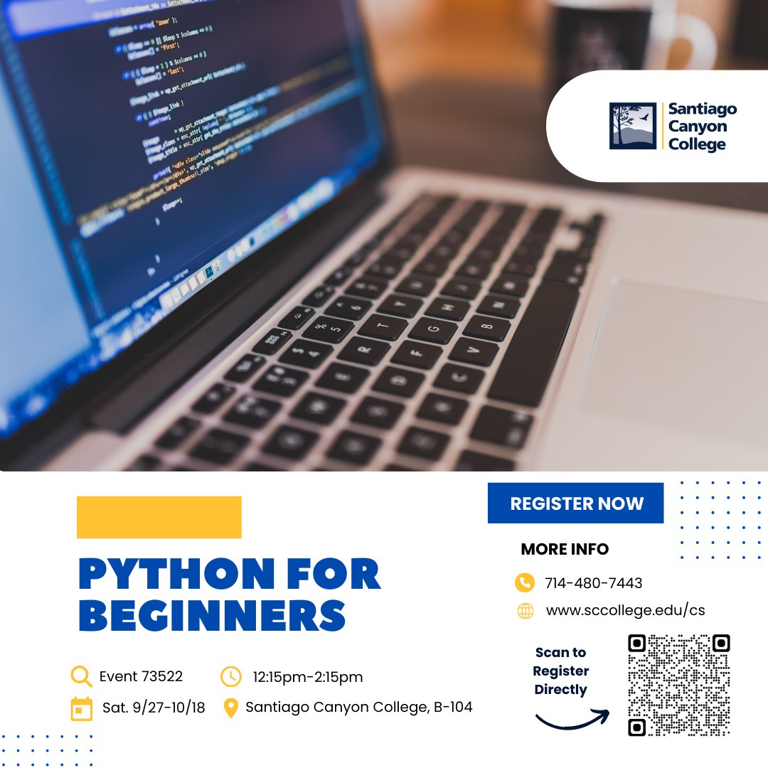 🐍💻 Python for Beginners 💻🐍 Ready... - SCC Community Education | Facebook