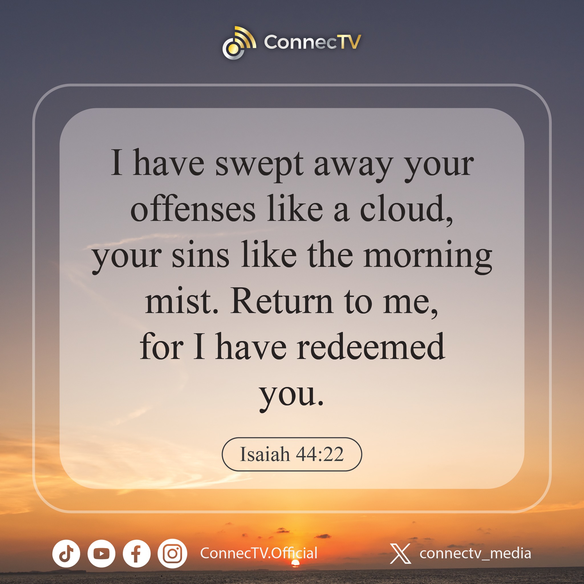 ConnecTV - Isaiah 44:22 | New International Version February 12, 2025 ...