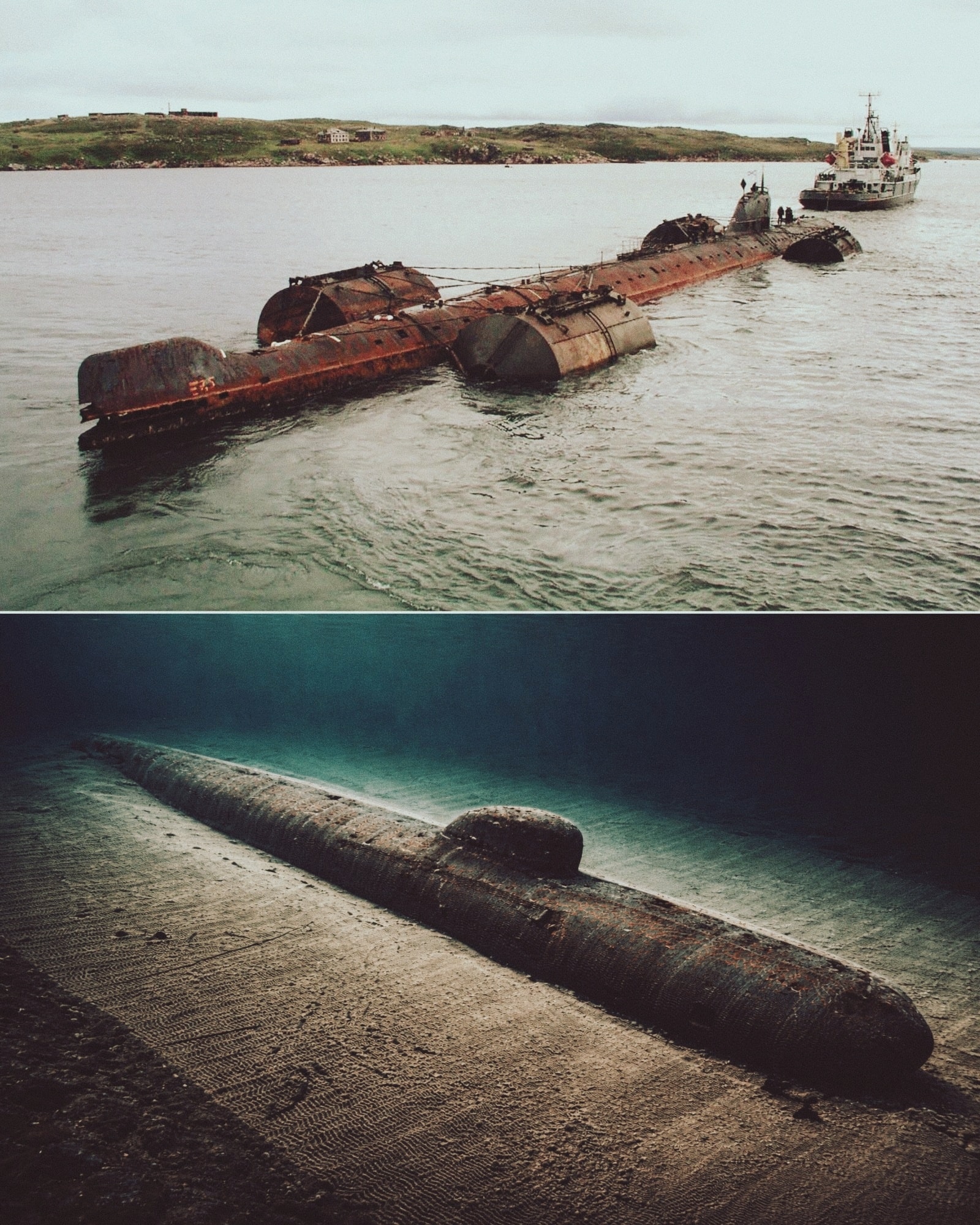 Naval - K-159 lies upright about 800 feet down on the Barents Sea floor ...