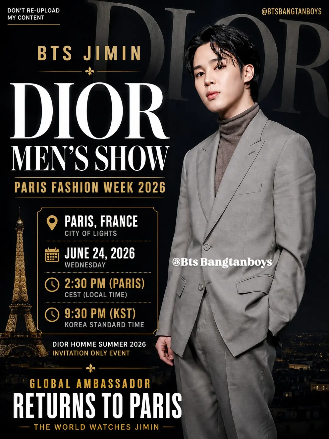 🔥 Jimin Stuns Paris in Custom Dior Designed Just for Him