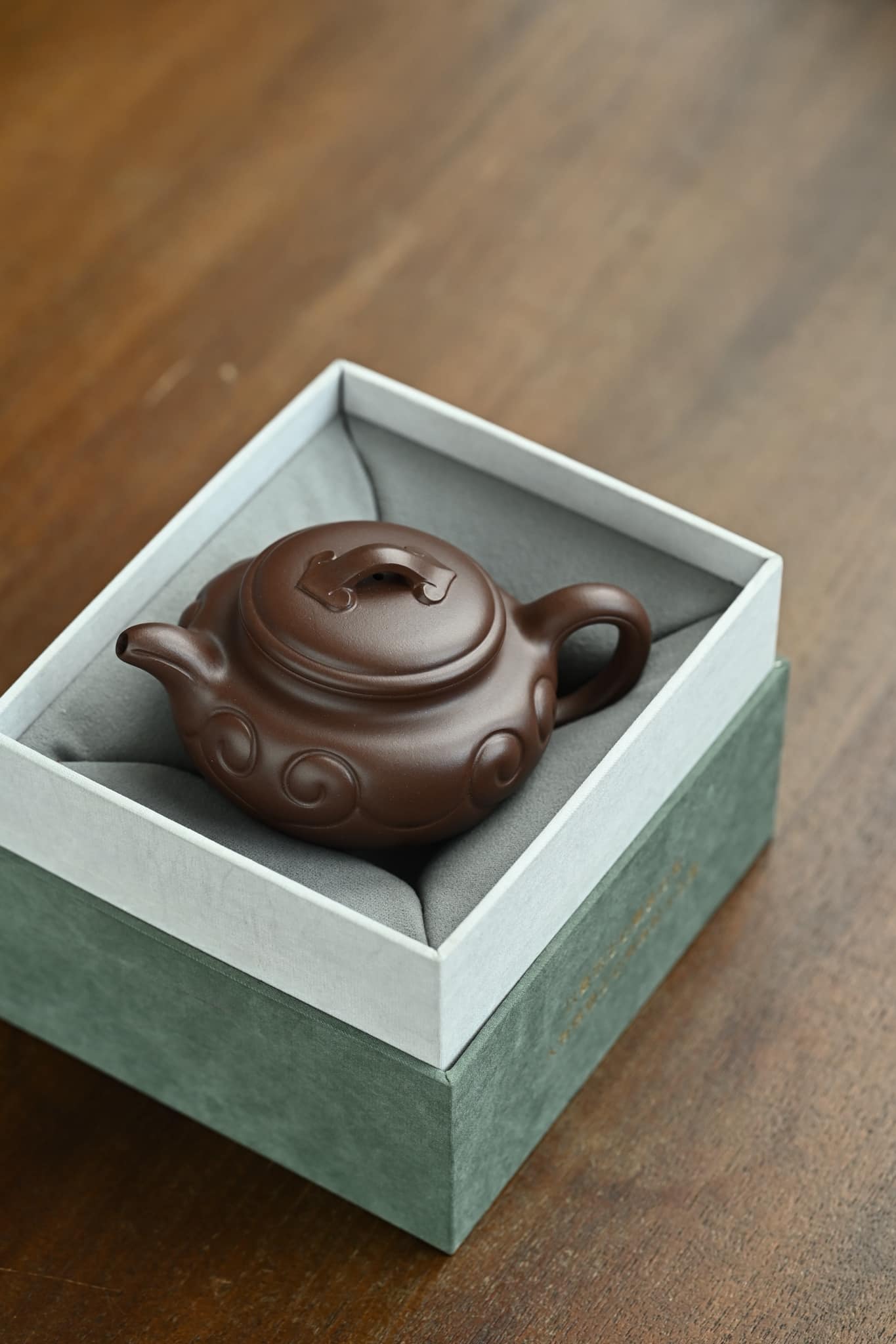 仿古如意·全手工/大國工匠省大師陳富強作品/容量200cc/原礦紫泥壺身由
