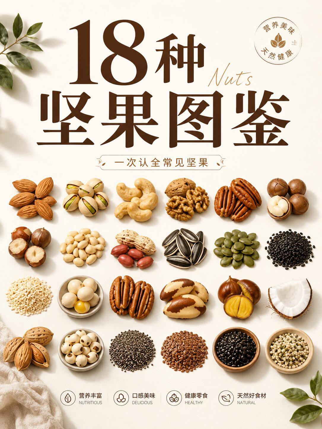 使用坚果 📁 18种坚果全解析！一篇就懂怎么选最近整理厨房的时候，发现很多坚果