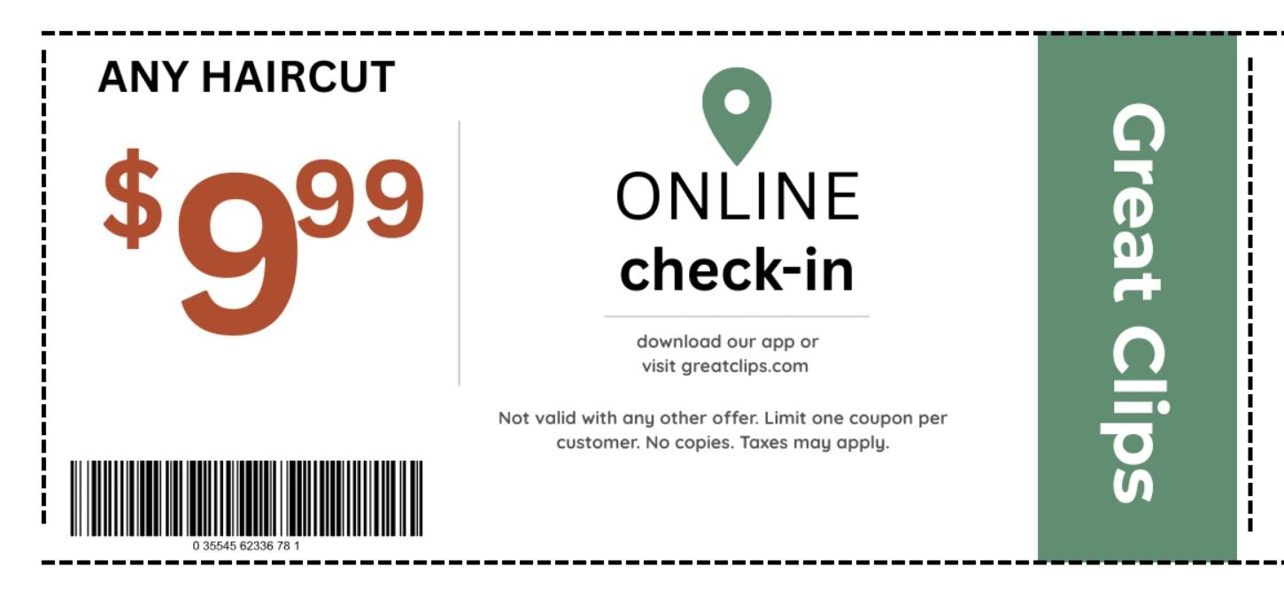 Great Clips $9.99 Haircut Coupon for May 2025