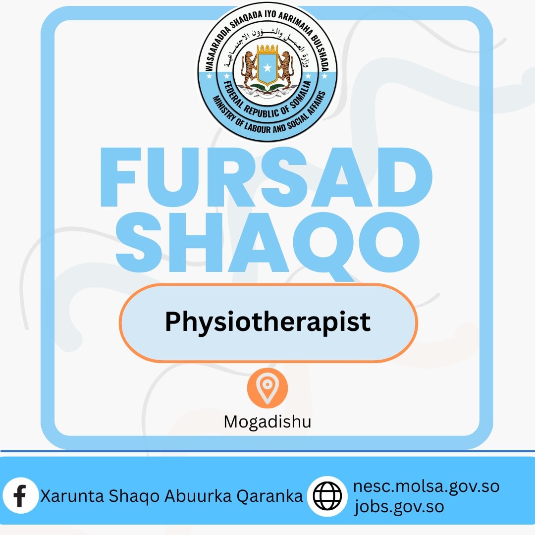 FURSAD SHAQO Physiotherapy... - Xarunta Shaqo Abuurka Qaranka | Facebook