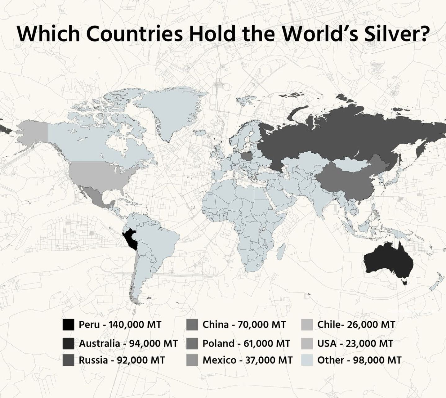 Maps - Which Countries Hold the World’s Silver? Silver is ripping to ...