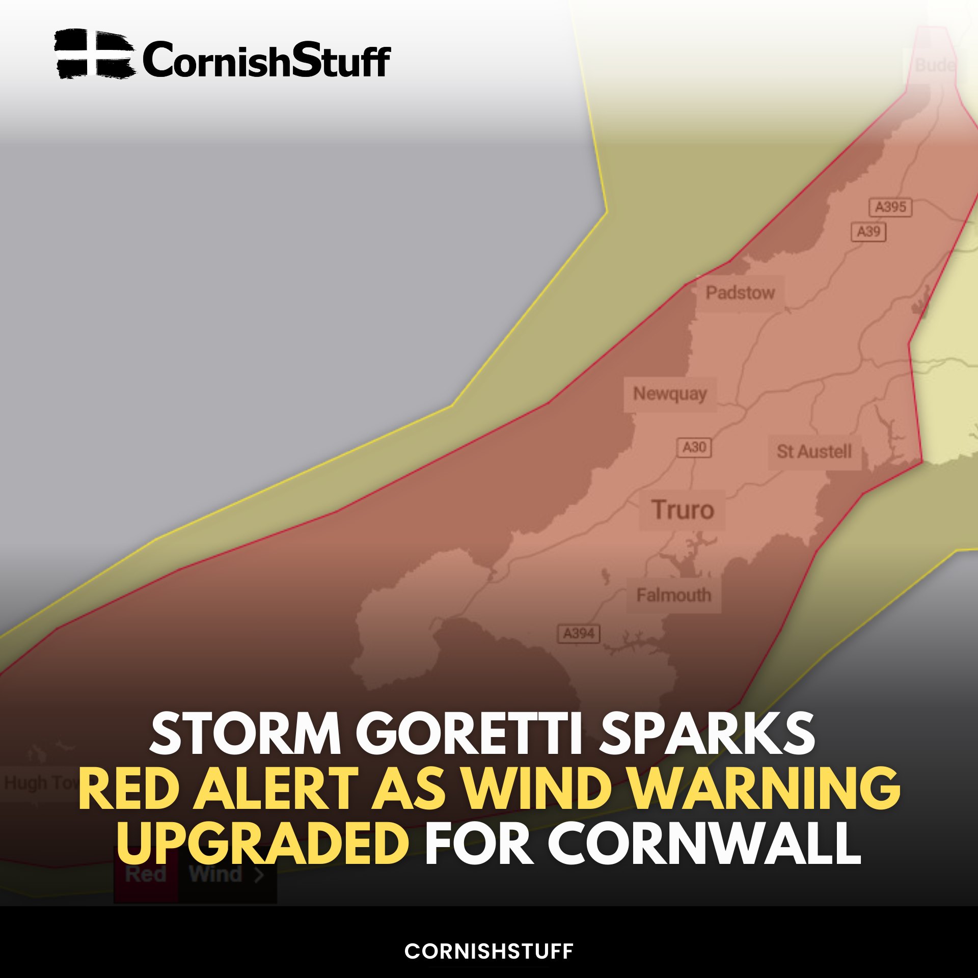 CornishStuff - ⚠️ Red Weather Warning Issued for Cornwall ⚠️ The Met ...