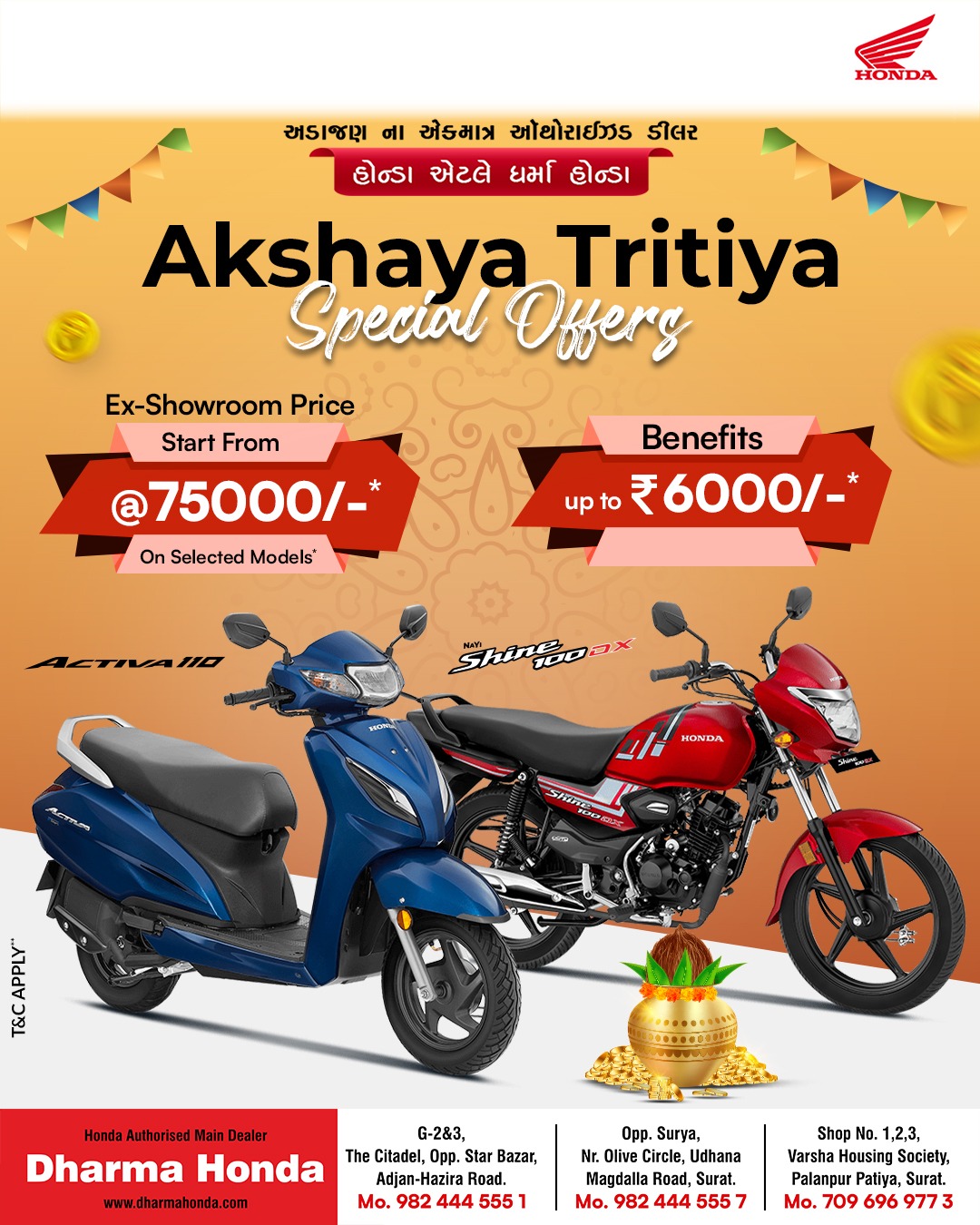 Drive Home Prosperity This Akshaya Tritiya! 🛵✨ May your journey