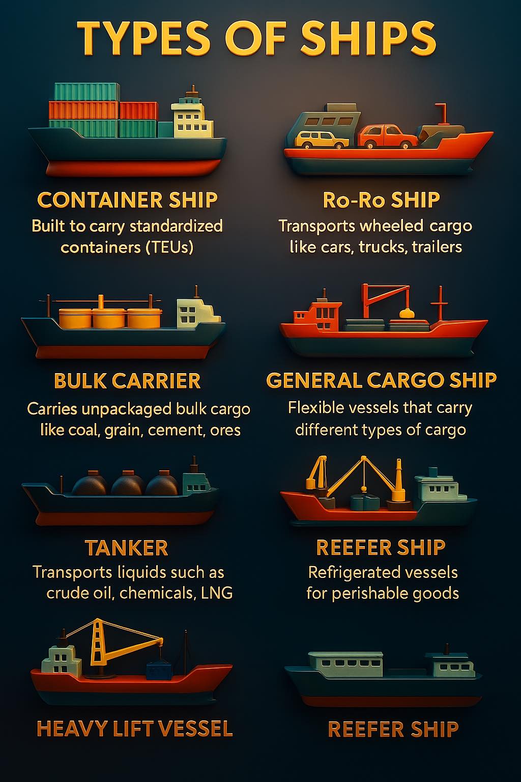 Imran - 7 Types of Ships You Didn’t Know Exist! 🚢🌊 . . . #Ships #Cargo ...