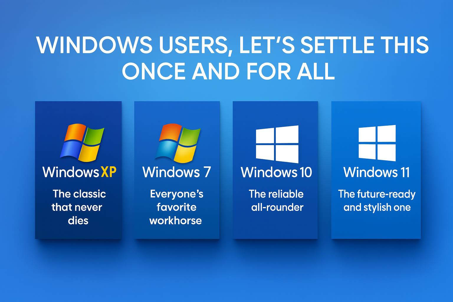 Emdottech - 💻 WINDOWS SHOWDOWN From the timeless Windows XP to the ...