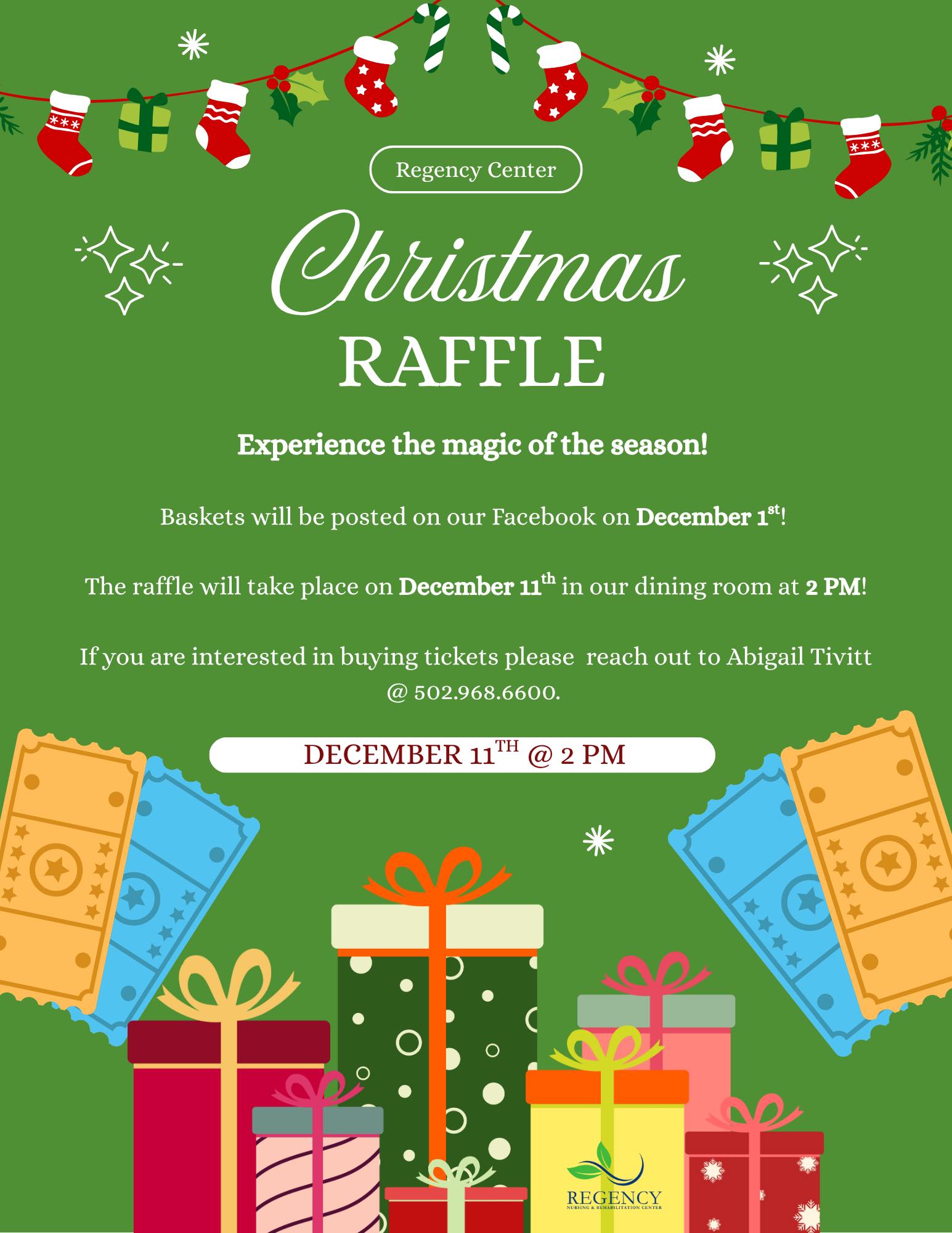 Regency - 🎄 Christmas Raffle! 🎄 Get ready—our Christmas Raffle Baskets ...