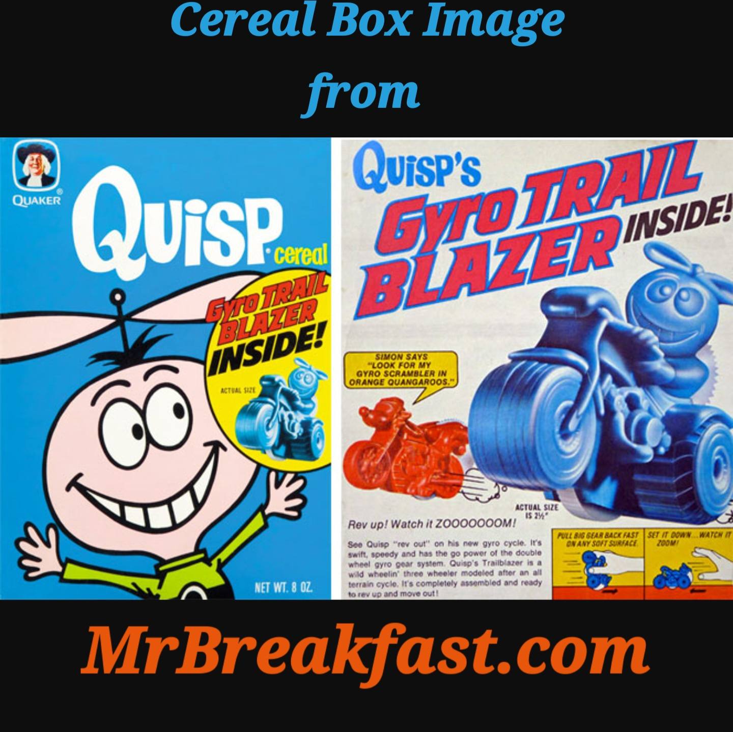 Vintage Quisp Cereal Box Prizes and Memories