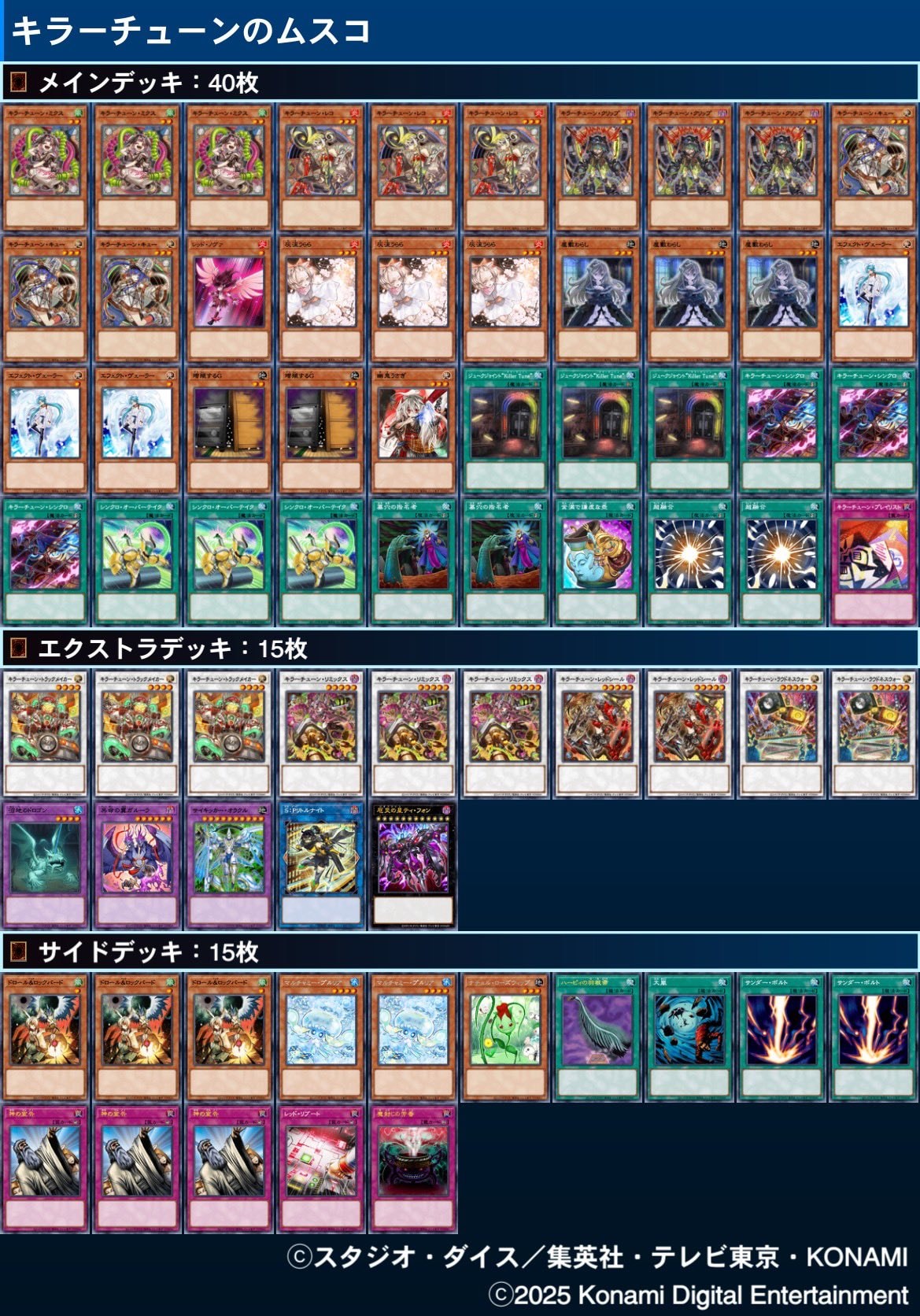 Sample Post-DBPR Decklists for Killer Tune Hecahands Enneacraft
