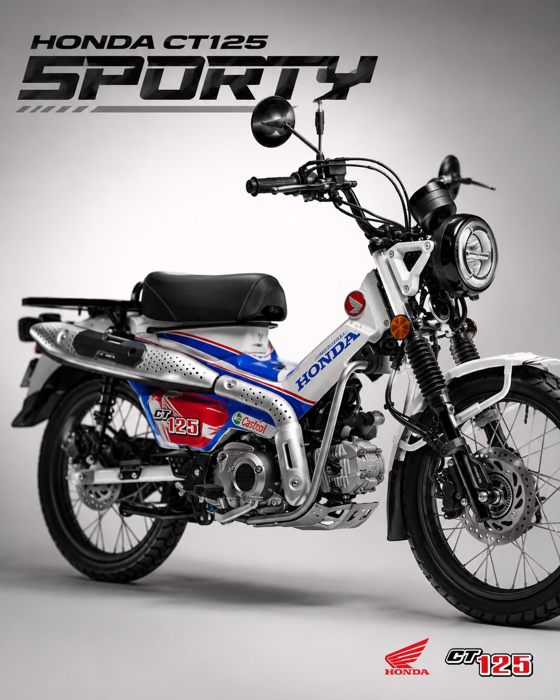 Simple graphics on CT125 preserve its raw off-road character